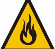 Adesivo "Cuidado - risco de fogo"